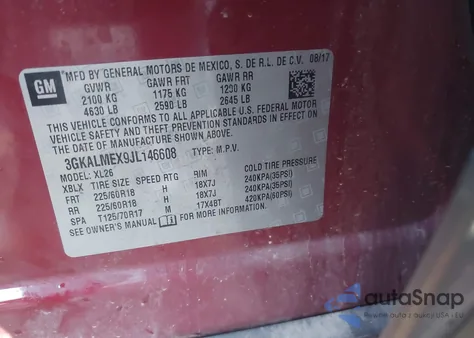 2018 GMC Terrain Sle from USA, damaged, VIN 3GKALMEX9JL146608